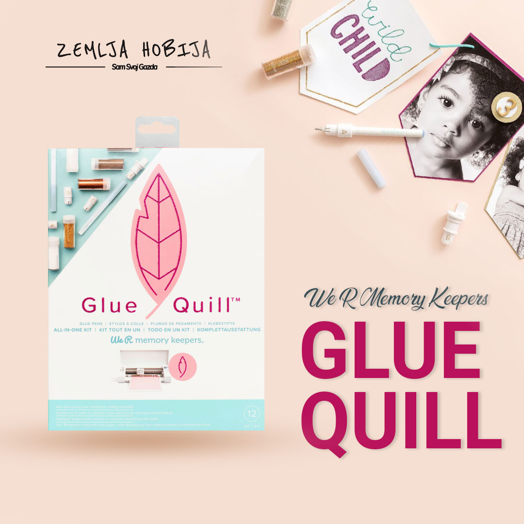 Glitter čestitka uz Glue Quill